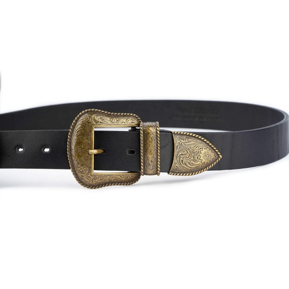 Double Buckle Belt - Double Buckle Western Belt - Womens
