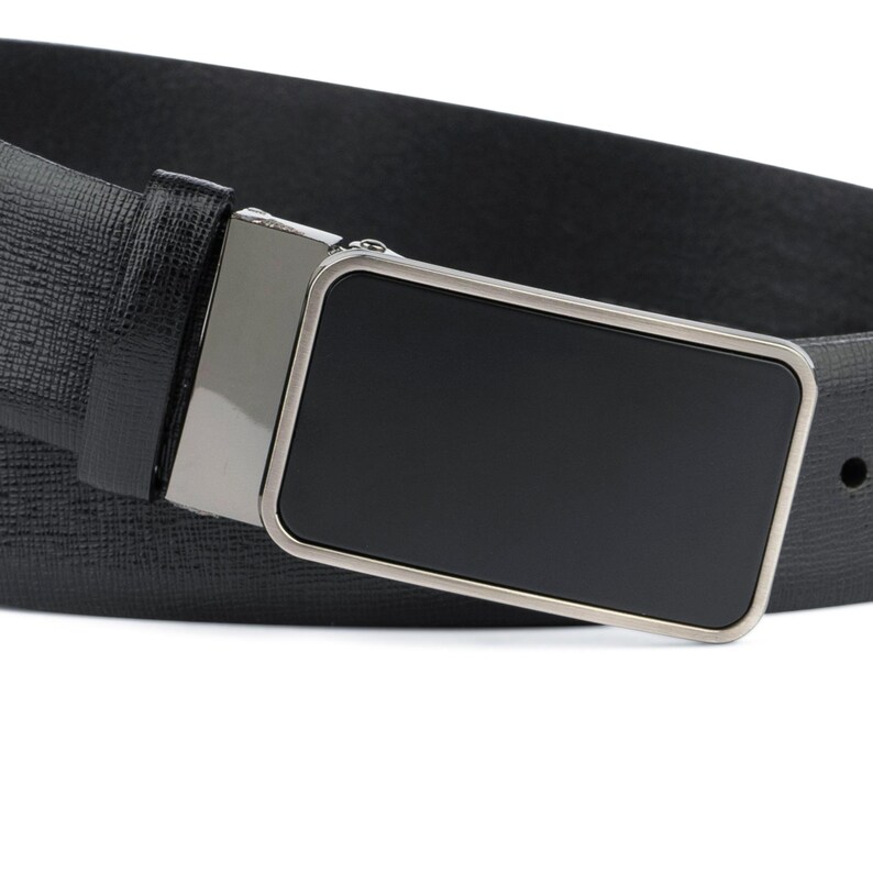 Black belt black buckle Black leather belt Saffiano mens belts Etsy