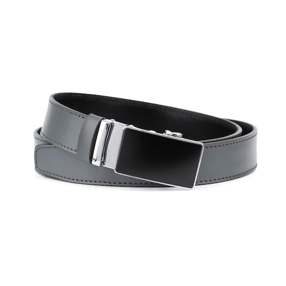 Ratchet Mens Black Belt Automatic Buckle Belts Genuine Leather