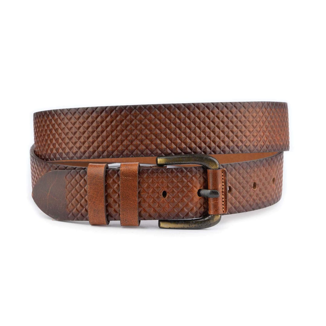 Tan Golf Belt Mens With Leather Coated Buckle Jeans Genuine Leather ...