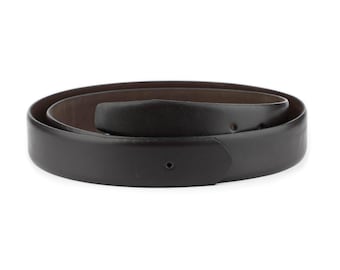 Reemplazo de correa de cuero marrón oscuro con orificio para hebilla Correa de cinturón para hombre sin hebilla 35 mm