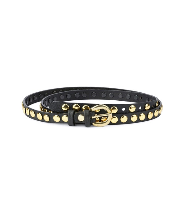 Gold Studded Belt for Kids - Black Studded Belt for Children