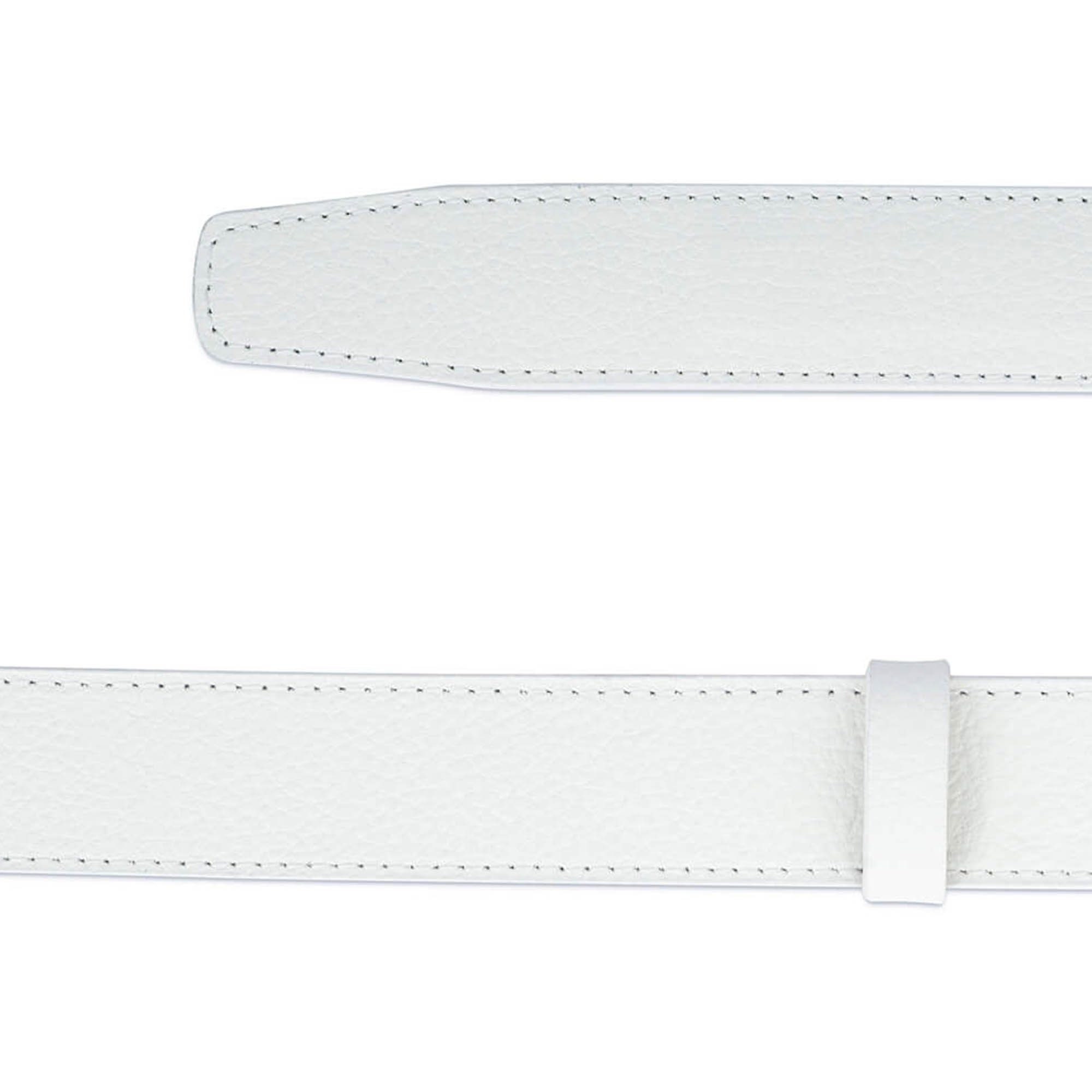 Cinturino a cricchetto bianco, cintura in pelle bianca, cinturino da cintura comfort a scatto, cinturini di ricambio, vera pelle - Italia Cinturino a cricchetto bianco, cintura in pelle bianca, cinturino da cintura comfort a scatto, cinturini di ricambio, vera pelle - Italia