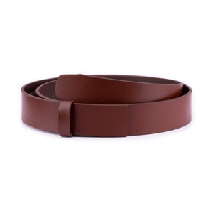 Ratchet Leather Belt Strap Replcement Brown Comfort Click It Belt Strap Without Buckle 35 Mm