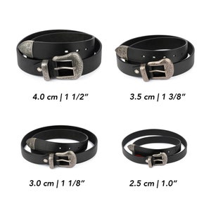 Western Belts for Men Mens Cowboy Belts Western Belts for Women Black Full Grain Leather Belt With Silver Buckle Cowgirl Belt Ladies image 1