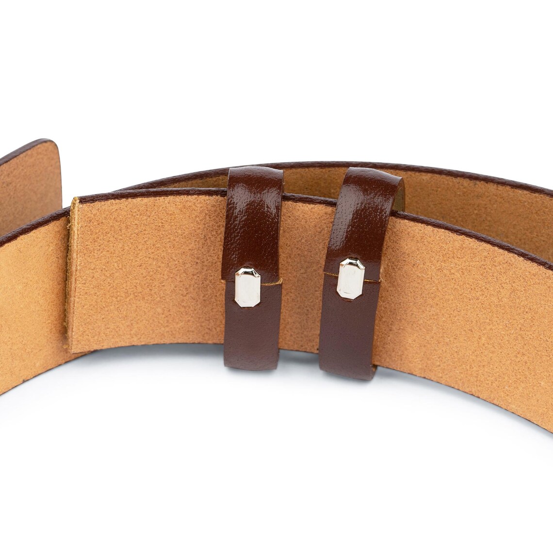 Brown Leather Belt With No Buckle Mens Belts for Buckles Etsy