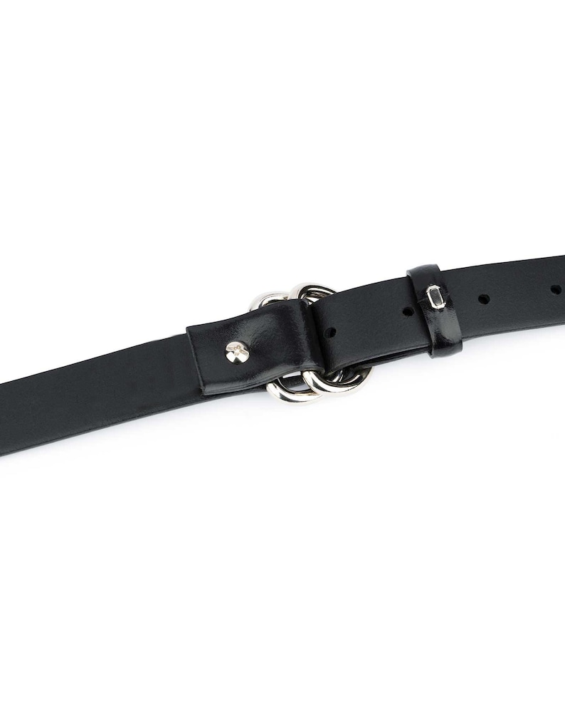 Mens D Ring Belt Black Leather D Ring Belt Double Loop Etsy