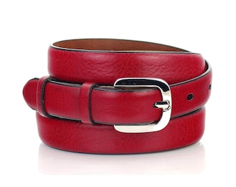 Vintage 90s Revcor Red Leather Gold Metal Buckle Belt Medium Vintage 90s Revcor Red Leather Gold Metal Buckle Belt Medium  main image 3