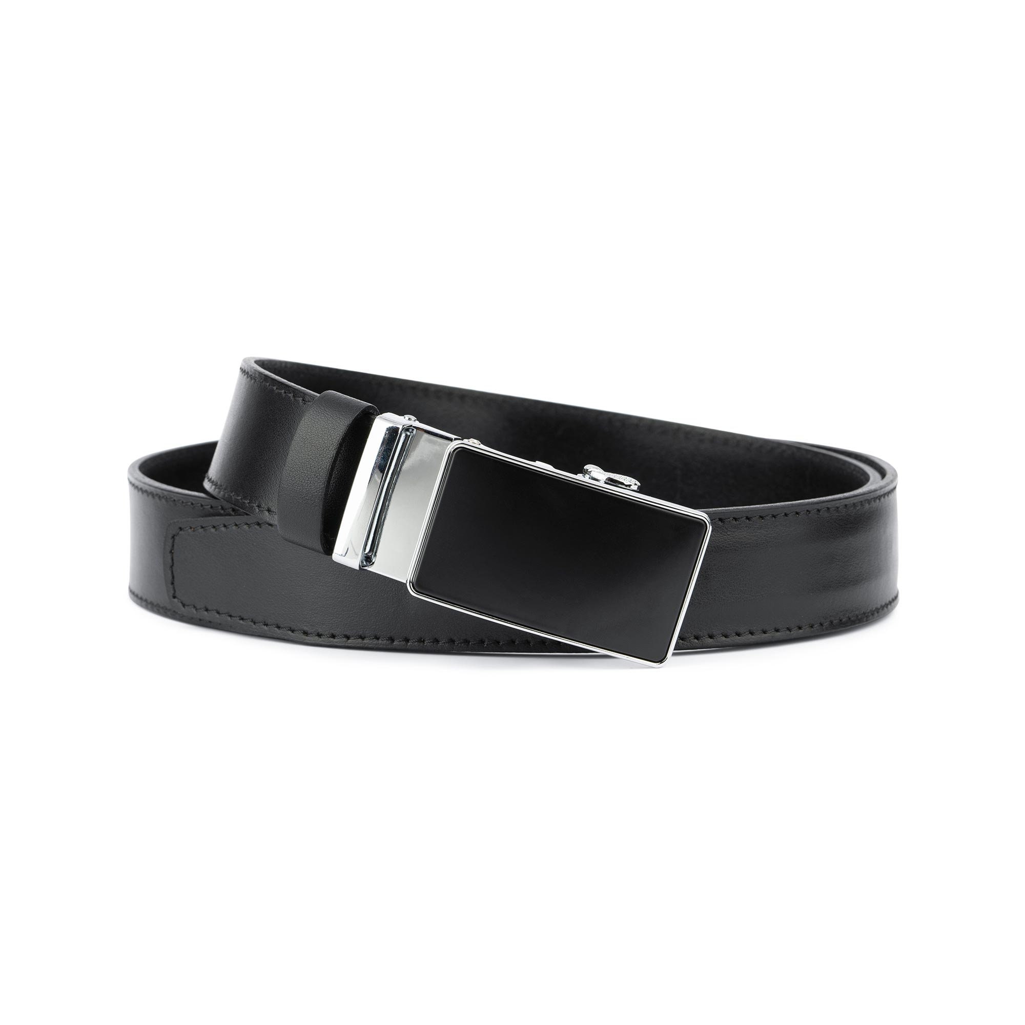 Buy M Buckle Black Jeans Belt, Automatic Buckle Genuine Leather Classic  100% Leather Ratchet Belt Adjustable Dress Belt With Plus Size at