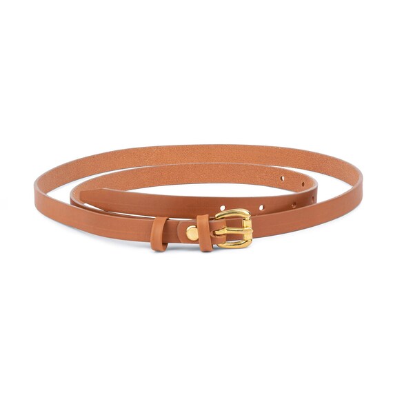 Womens Brown Leather Belt Leather Belt Women Brass Buckle Etsy