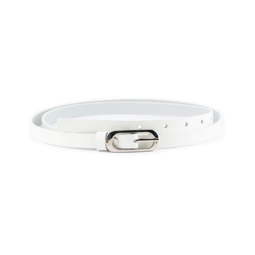 thin white belt for dress