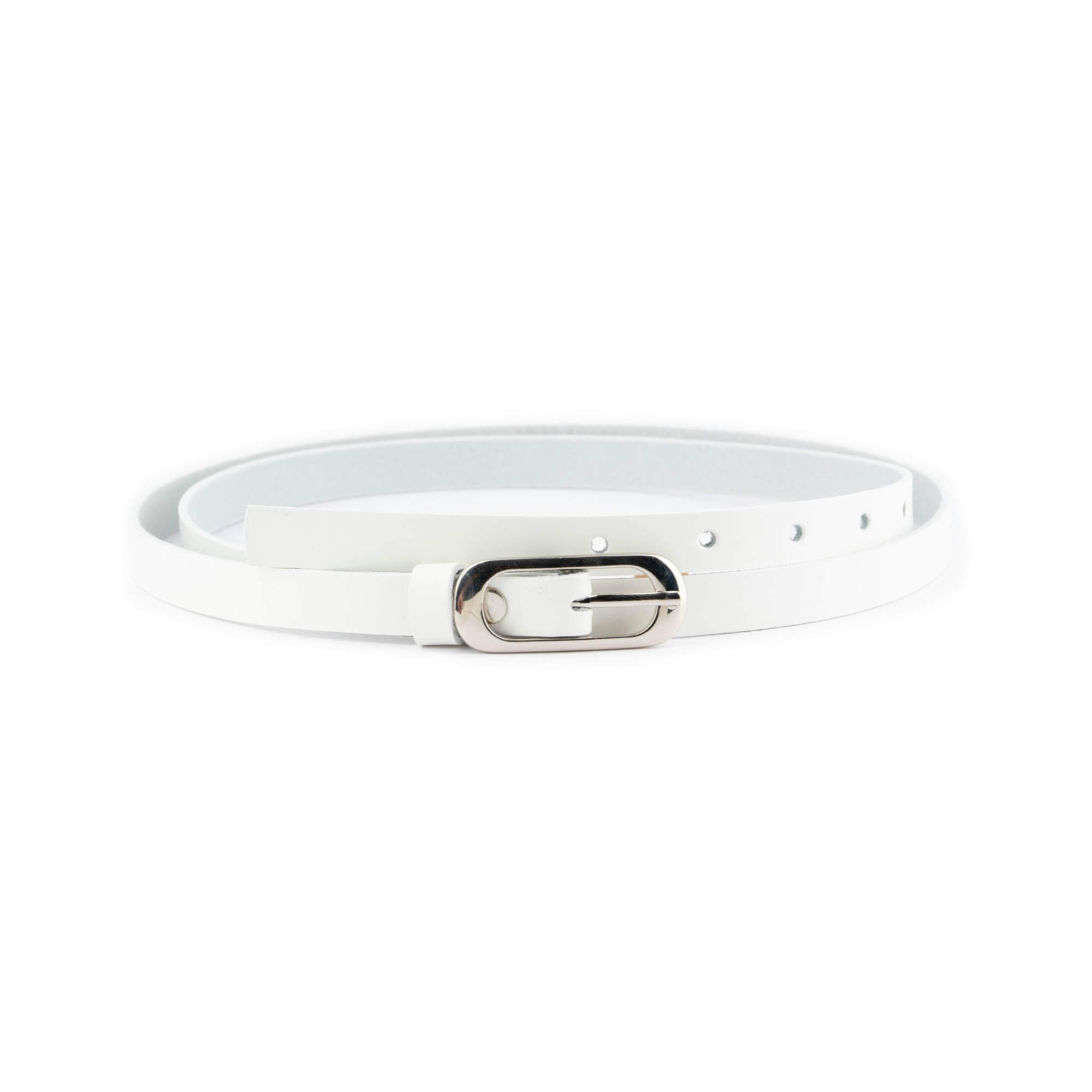 Ladies Skinny White Belt for Dress 1.5 Cm Women Belt With  display picture 3