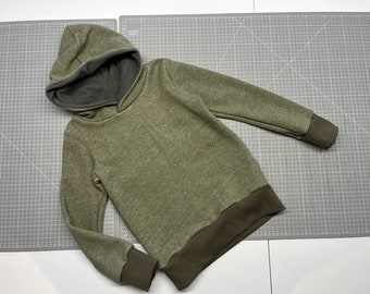 Hoodie oder Sweatshirt Baumwoll Kuschelsweat schilfgrün