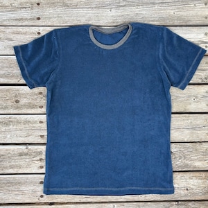 Bio-Frottee T-Shirt Herren jeansblau zdjęcie 1