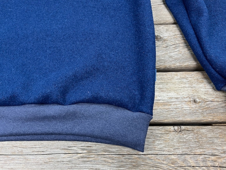 Hoodie women/men boiled wool dark blue image 3