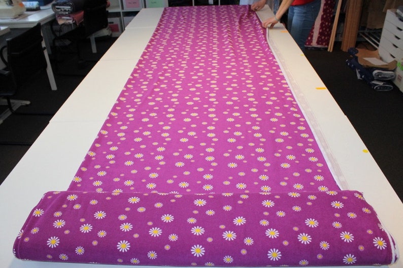 14,90/Meter Stretch Terry Cloth Pril flowers purple-yellow image 3