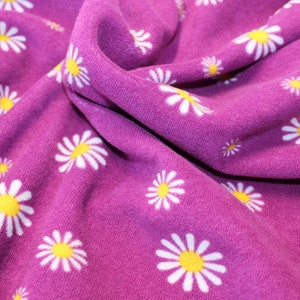 14,90/Meter Stretch Terry Cloth Pril flowers purple-yellow image 2