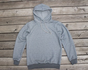 Hooded sweater "Malte" men's grey mottled