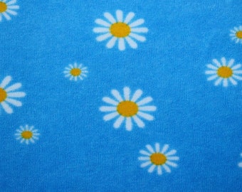 14.90/meter stretch terry cloth pril flowers blue-yellow