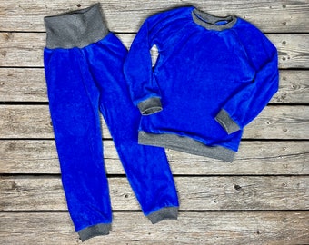 Terry cloth pajamas strong blue