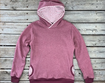 Kapuzenpulli Bio-Baumwollfleece rosa