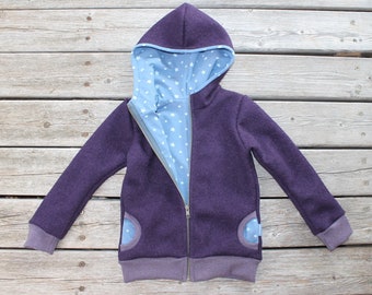 Whale jacket dark purple lined, many colors to choose from