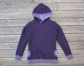 Hoodie Wollwalk dark purple