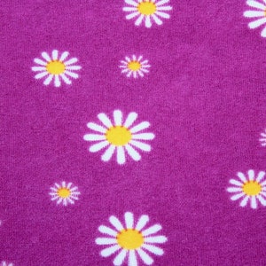 14,90/m Stretch Frottee Prilblumen lila-gelb, Frotteestoff