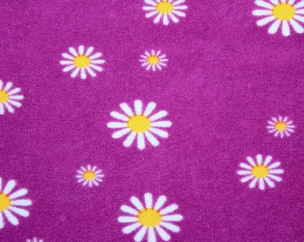 14,90/Meter Stretch Terry Cloth Pril flowers purple-yellow