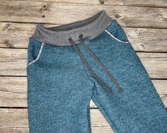 Women's walking trousers petrol mottled