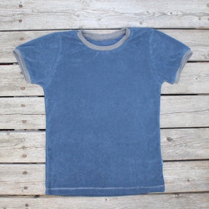 Bio-Frottee T-Shirt Damen jeansblau