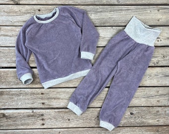 Organic terry pajamas lilac