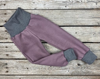 Organic cotton fleece pants lilac