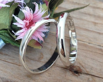 Wedding rings Pair of wedding rings Wedding rings in silver Customizable with internal engraving (Name and Date)