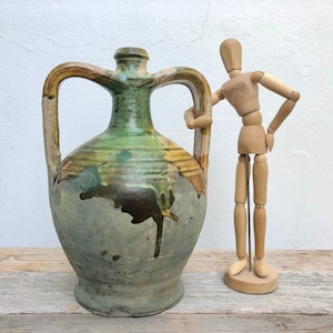 SPECIAL - Ancient glazed amphora Handmade Terracotta Handcrafted Majolica Jar Glazed ceramic Salento Apulia Lecce
