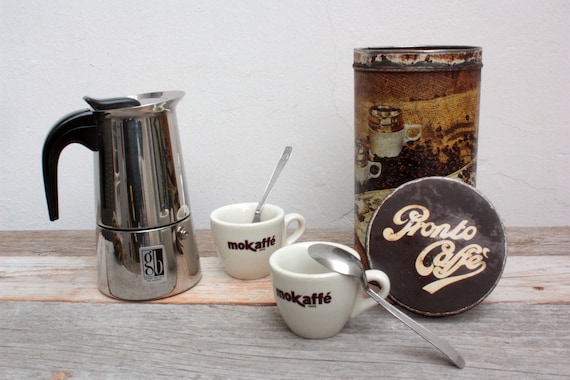 Coffee Maker in 18/10 Stainless Steel GB Guido Bregna Coffee Maker in 18/10  Stainless Steel Made in Italy Italian Moka 4 Cups Vintage - Etsy