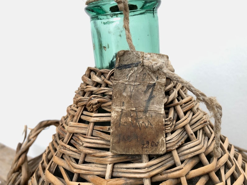 Old 10 Liter Demijohn With Wicker Basket Etsy
