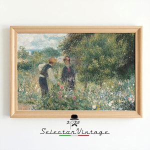 Flower Garden Wall Art Vintage Print Countryside with Flowers Spring Summer Landscape Scene Flower Meadow Digital File PR11