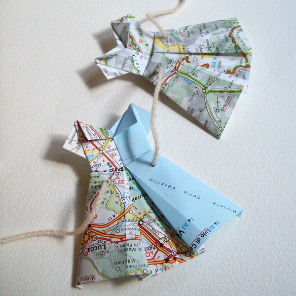 Wish You Were Here: Italy Paper Map Dress Garland- Travel Theme Baby Shower Girl- Around the World Retirement Party- Italian Theme- Global
