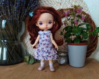 20cm人形用の魅力的な花柄ドレス - モンストXiaomi、ホロラ、MZZMに適合 - 手作り人形服 - かわいい衣装