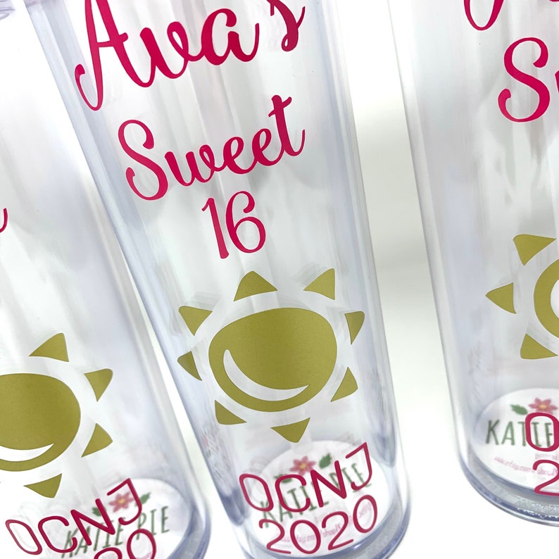 Sweet 16 Birthday Beach Party Tumbler Sweet 16 Cup Favor Etsy
