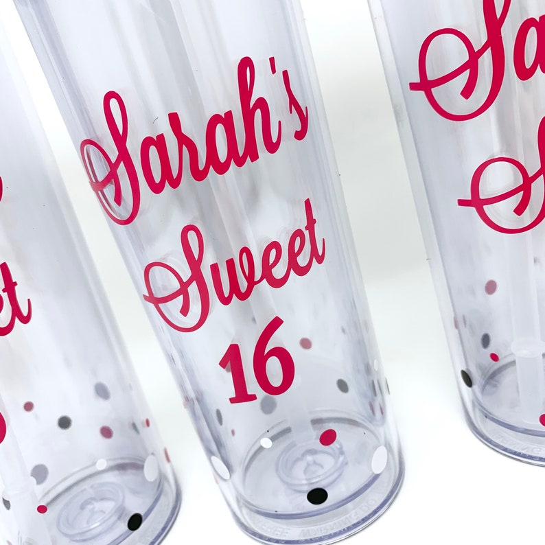 Sweet 16 Birthday Tumbler Favors Sweet 16 Party Ideas Etsy