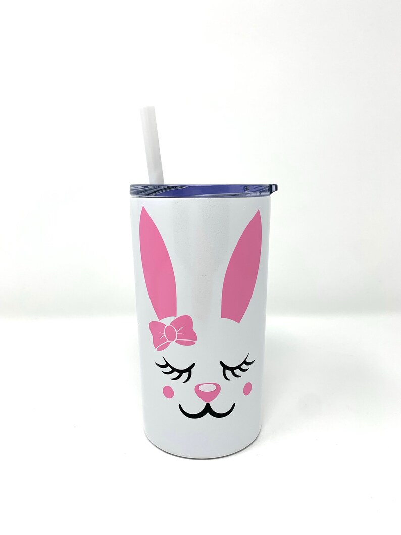 Personalized Easter Gift for Girls, Little girl Easter Tumbler, Easter Basket Cup with Bunny, Toddler Girl Easter Tumbler image 5