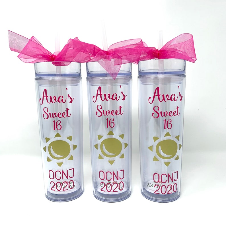 Sweet 16 Birthday Beach Party Tumbler Sweet 16 Cup Favor Etsy