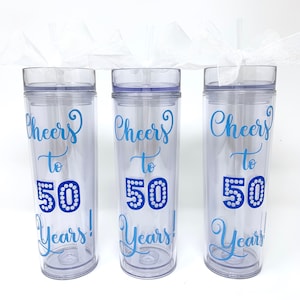 50th Birthday Tumbler,  50th Birthday for Her, 50 and Fabulous, Cheers to 50 Years