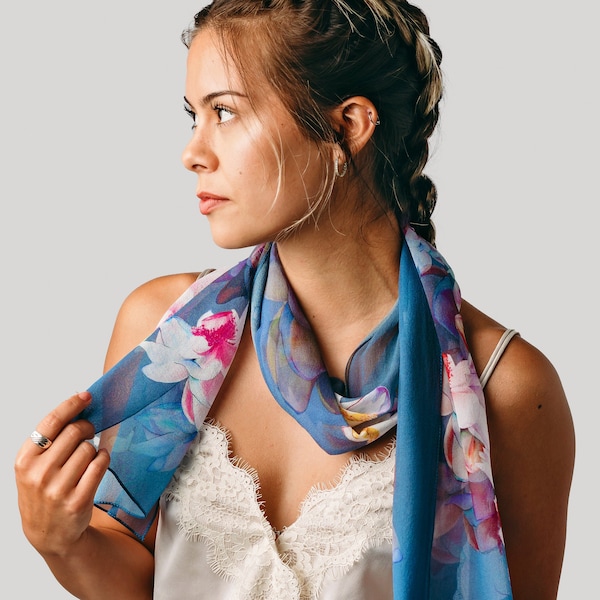 Lotus Silk Scarf Etsy
