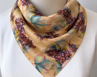 Square Bandana Kerchief Style Scarf - Scarf - Boho Fashion Scarf - Cotton Silk 22"x22"