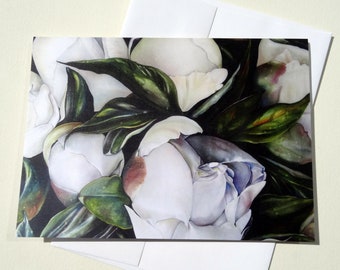 Spring Floral Greeting Card with Envelope, Peony Greeting Card, Nature Mother's Day Card