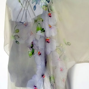 Beige Silk Jacket Silk Kimono Mother of the Bride Silk Duster Sheer Lingerie Plus Clothing Bild 3
