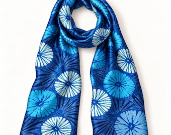 Luscious Silk Scarf - Silk Satin  - Fall Silk Scarf - Scarf For Her - 15"x 60"